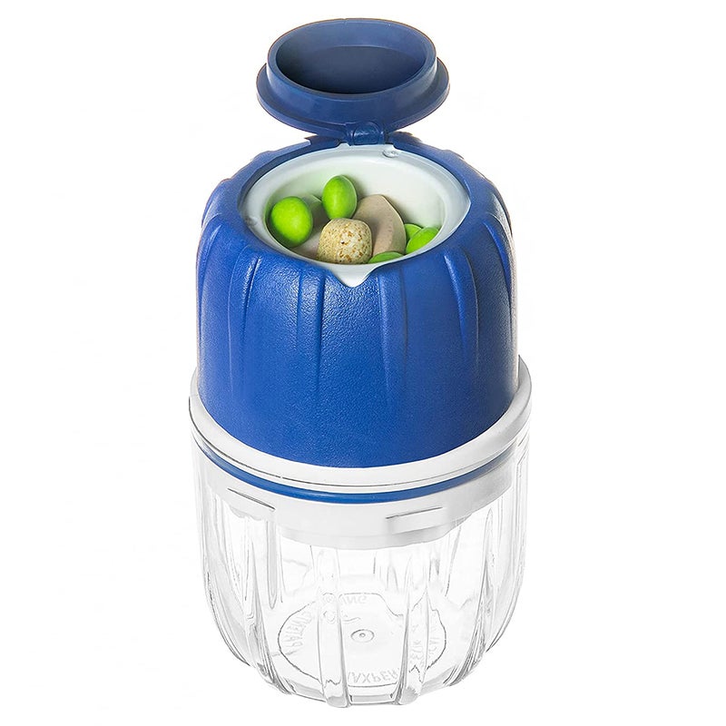 MAXGRIND Pill Crusher and Pill Grinder - Pill Crusher for Small or Large Pills and Vitamins to Fine Powder, Pill Pulverizer Grinder, Medicine Grinder with Medicine Cup, Pill Storage (Blue) - Image 1
